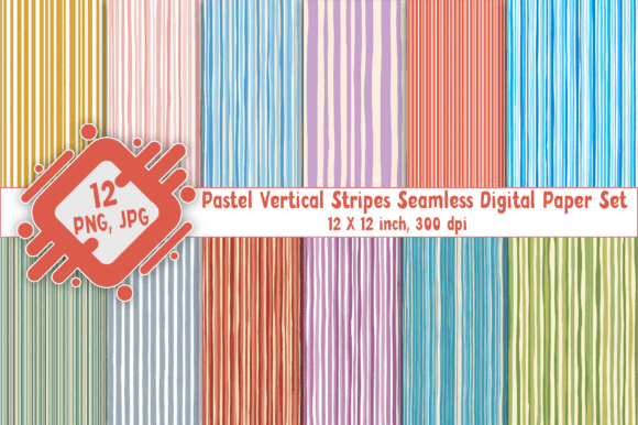 Download Deep Pastel Vertical Stripes Seamless - Vertical Collection