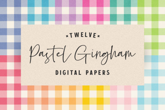 Download Pretty Pastel Gingham Digital Papers - Pastel gingham Collection