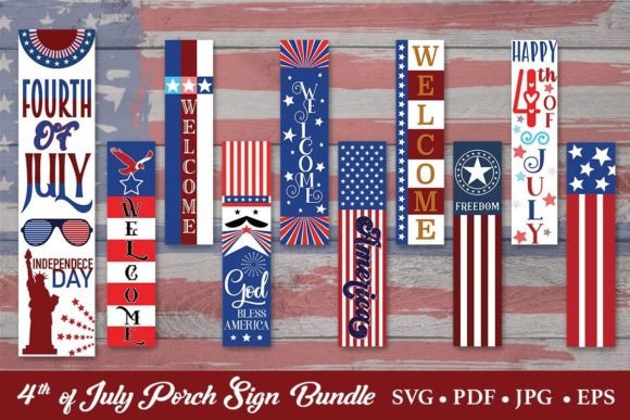 Download 4th of July Porch Sign Vertical Bundle - Vertical Collection