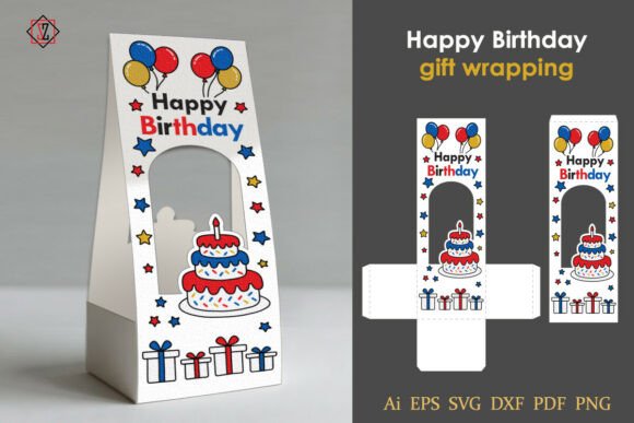 Download Vertical Birthday Gift Wrapping Template - Vertical Collection