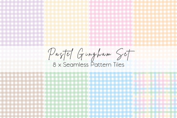Download Pastel Gingham Seamless Pattern Set - Pastel gingham Collection