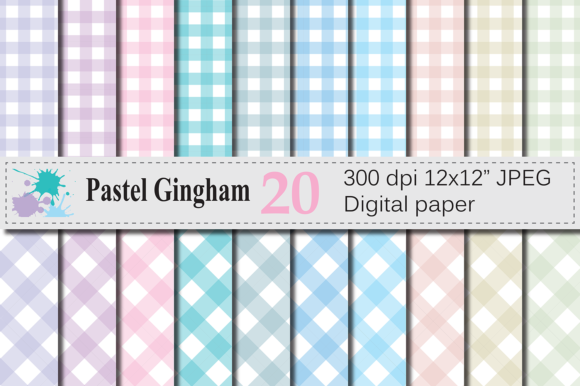 Download Pastel Gingham Digital Papers - Pastel gingham Collection
