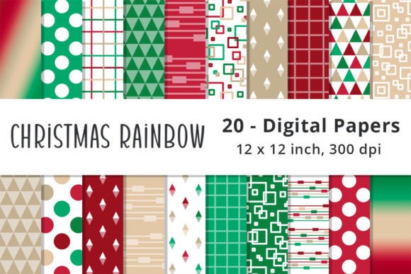 Download Christmas Geometric Digital Backgrounds - Premium Bundle