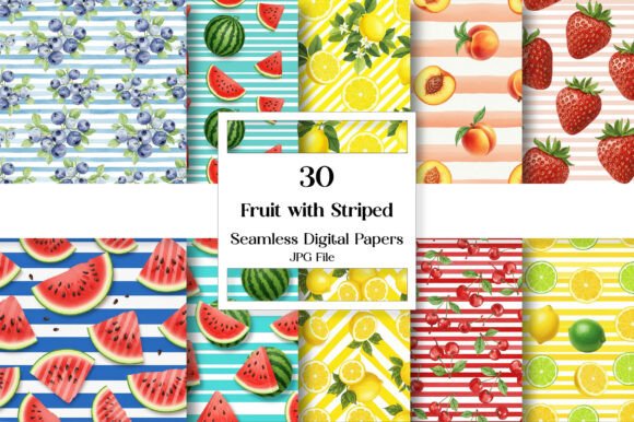 Download Fruit with Striped Pattern Seamless - Striped pattern Collection