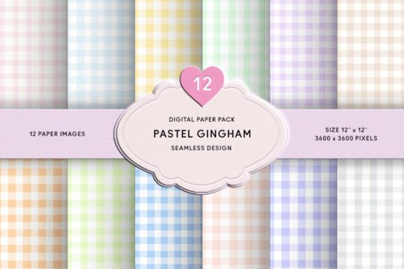 Download Pastel Gingham Plaids Digital Paper - Pastel gingham Collection