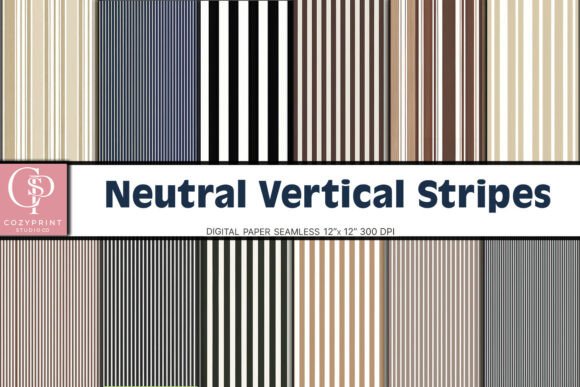 Download Neutral Vertical Stripes Digital Paper - Vertical Collection