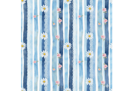 Download Vintage Blue Cottagecore Striped Pattern - Striped pattern Collection